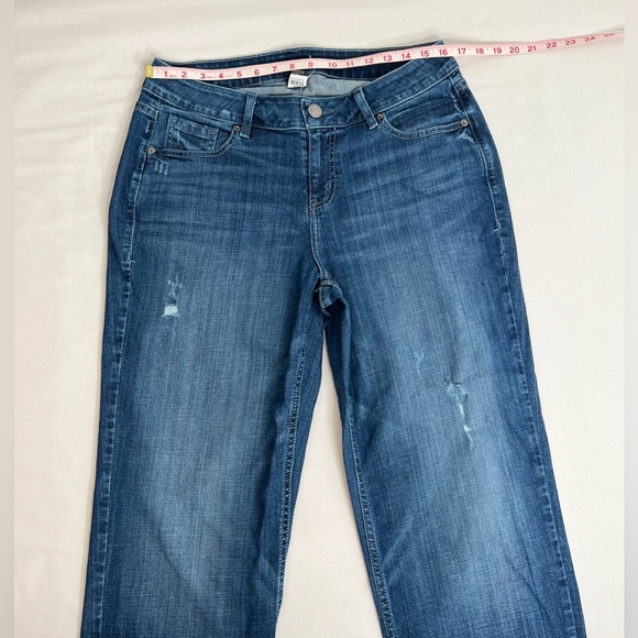 Lane Bryant Women's Size 14 Blue Straight Elastic Waist Dark Wash Stretch Jeans - Picture 3 of 10